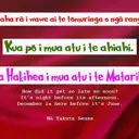 He aha rā i wawe ai te tōmuringa o ngā rangi? Kua pō i mua atu i te ahiahi. Kua Hakihea i mua atu i te Matariki. How did it get so late so soon? It's night before its afternoon. December is here before it's June. thumbnail