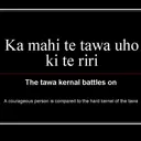 Ka mahi te tawa uho ki te riri. The tawa kernel battles on. A courageous person is compared to the hard kernel of the tawa. thumbnail