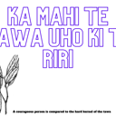 Ka mahi te tawa uho ki te riri. A courageous person is compared to the hard kernel of the tawa. thumbnail