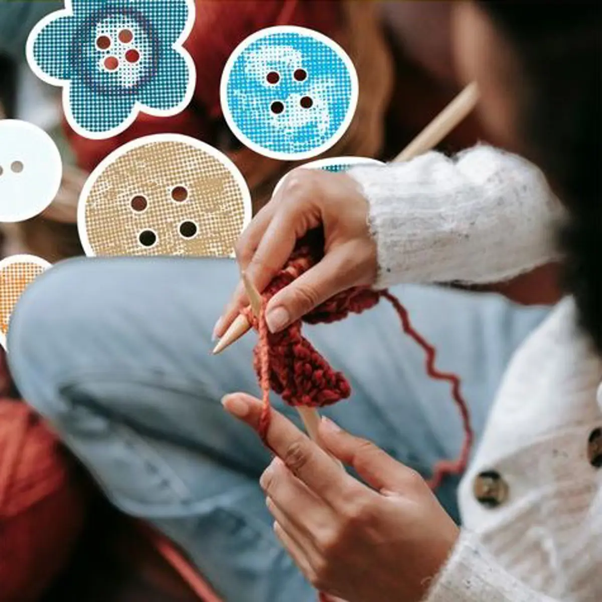 image of someone knittng